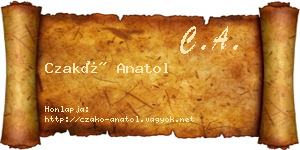 Czakó Anatol névjegykártya